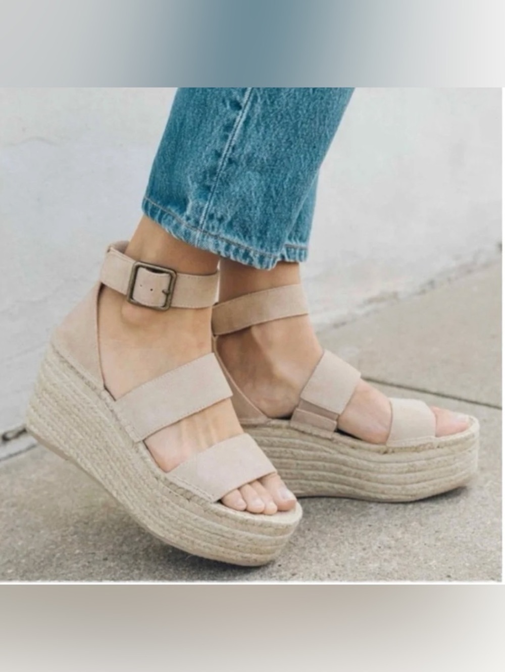 Soludos Neutral Tan Espadrille Wedge Sandals